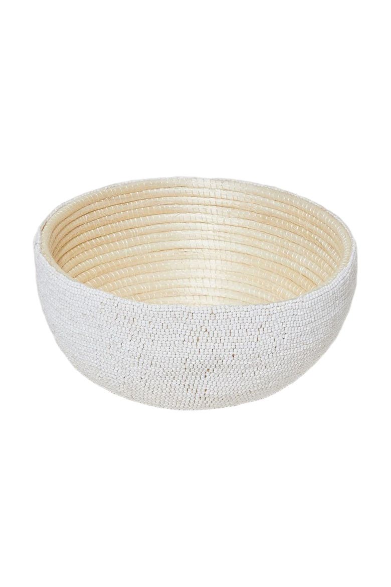 Small Beaded Bowl, Main, color, White