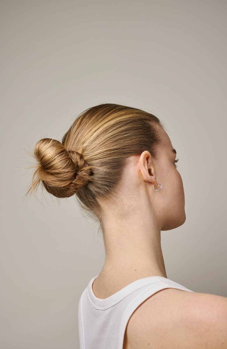 ENAMEL Copenhagen Organic Heart Small Hoops, Alternate, color, Silver