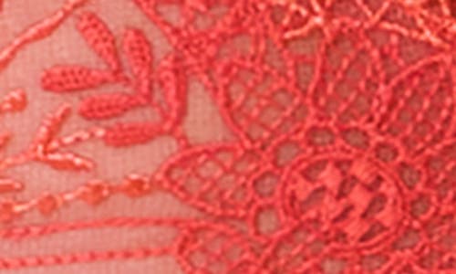 Simone Perele Allure Sheer Plunge Full Coverage Underwire Bra In Coralia Red