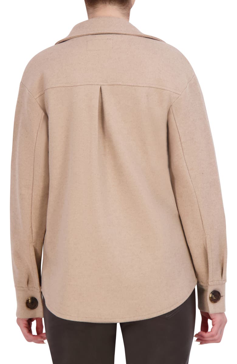 Ookie & Lala Faux Wool Shacket, Alternate, color, Heather Mocha