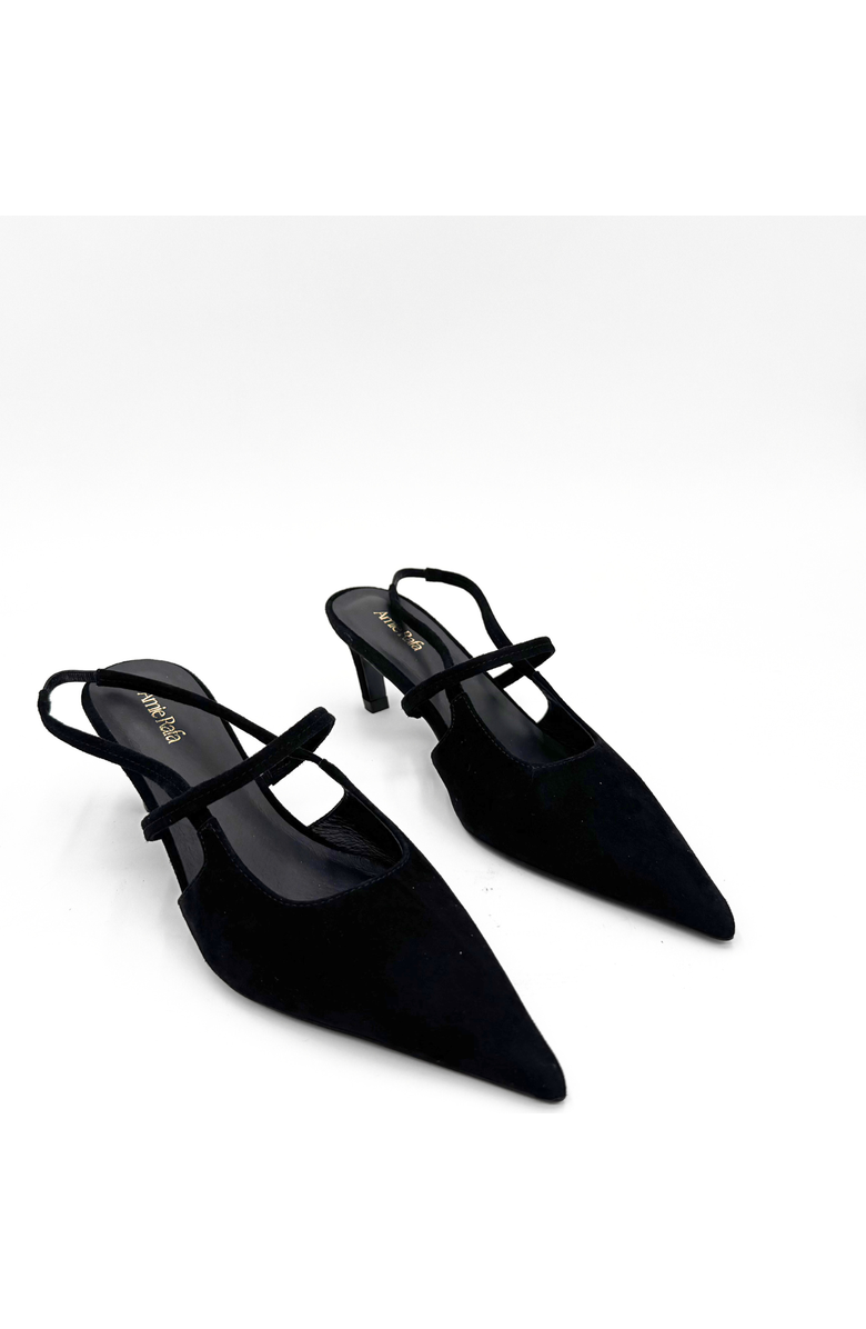 Amie Rafa Connie Slingback Suede Heels, Alternate, color, Black