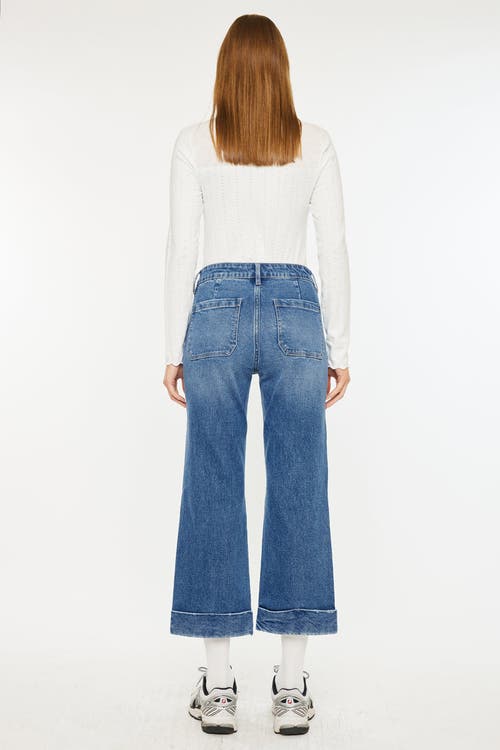 Kancan Angelina High Rise Cropped Flare Jeans In Multi