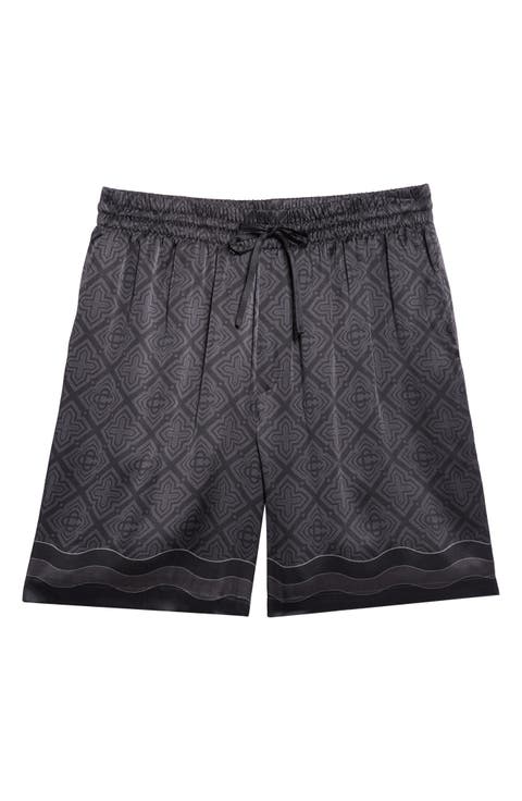Monogram Print Silk Shorts