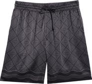 Casablanca Monogram Print Silk Shorts