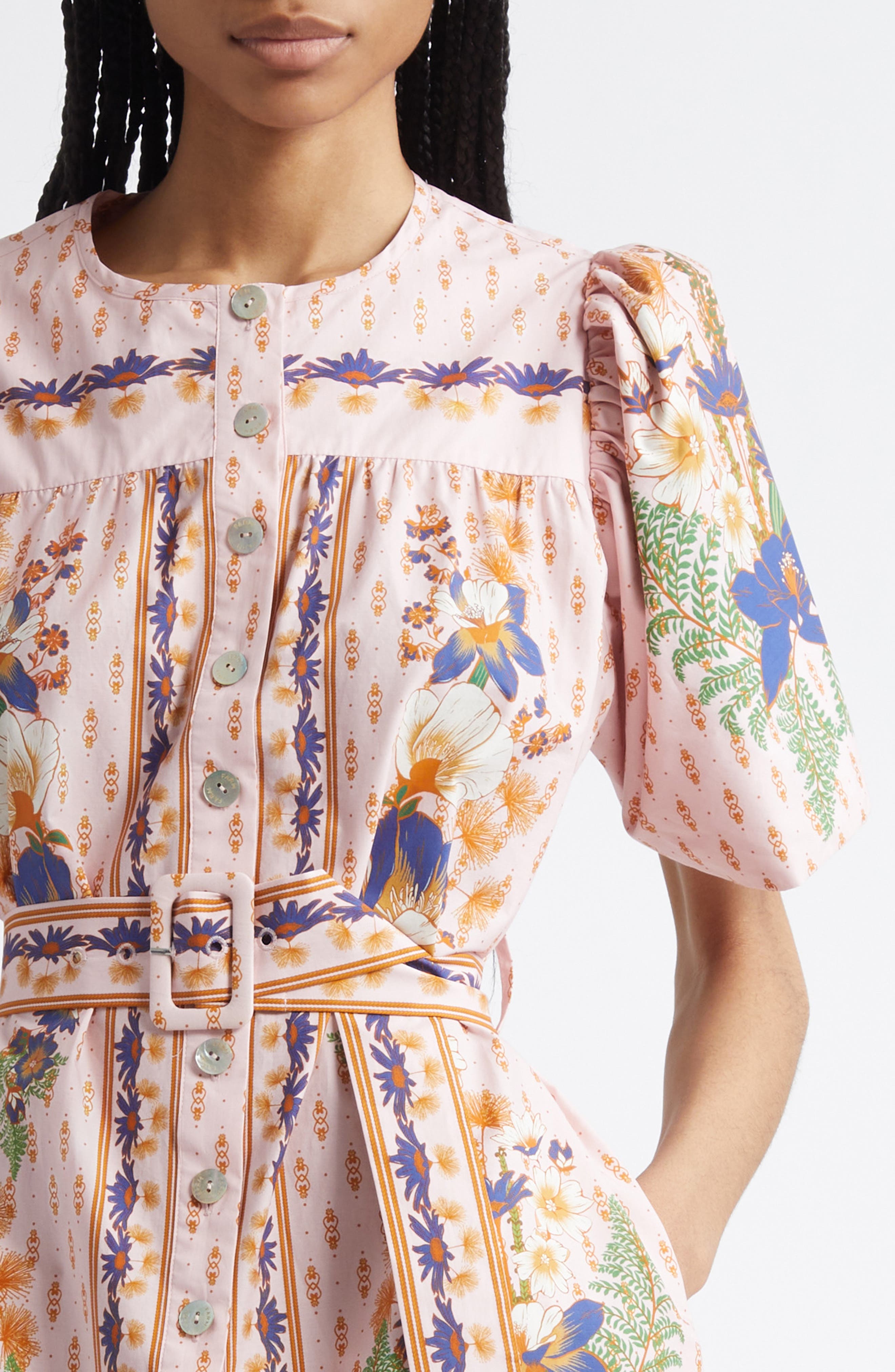 farm rio dream garden mini dress Farm Rio Dream Garden Puff-Sleeve Mini Dress