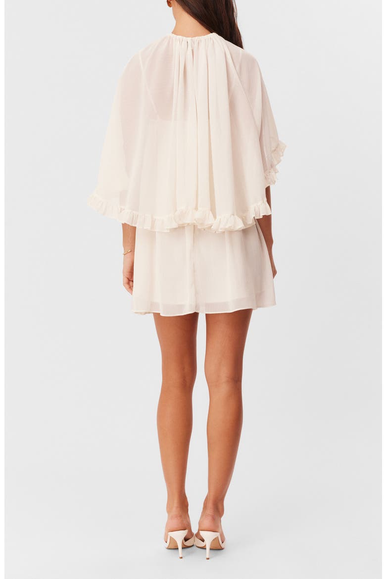 Laurie Cape Minidress, Alternate, color, OFF WHITE