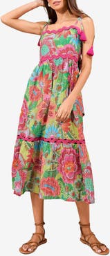 Lipsy Floral Print Tie Strap Maxi Dress
