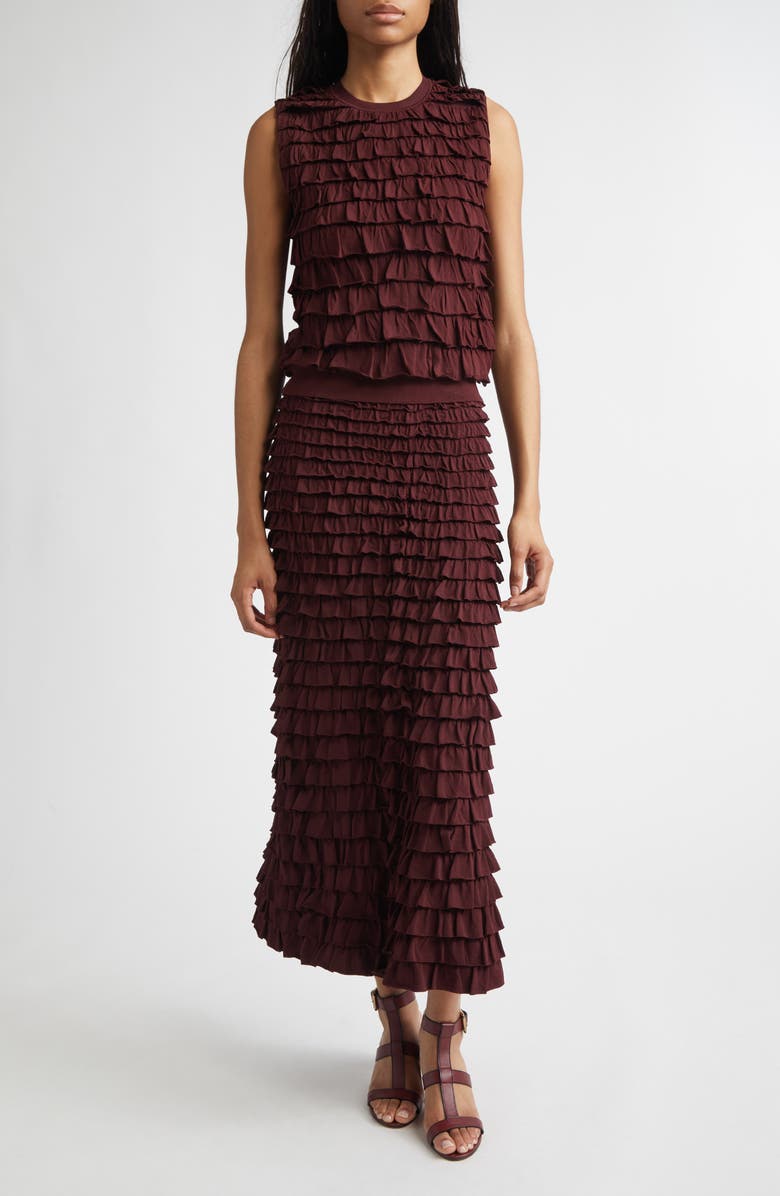 Ulla Johnson Lula Ruffle Tank, Alternate, color, Claret