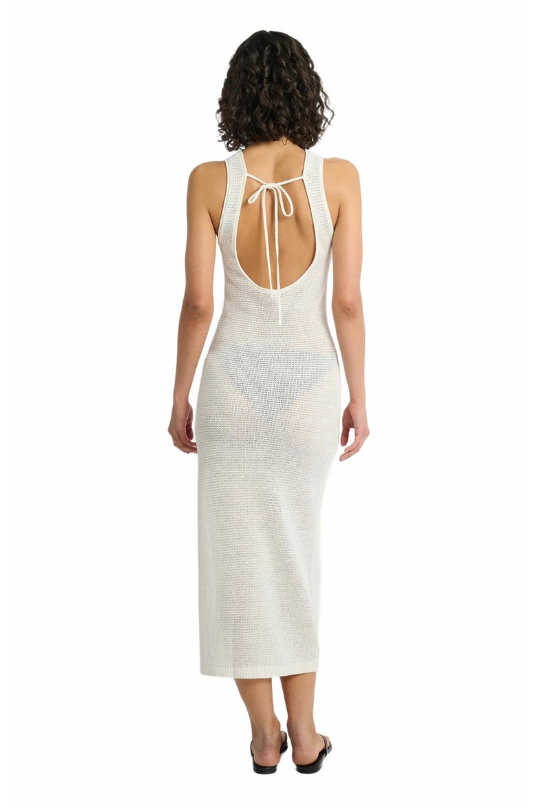 Linen Knit Scoop Back Maxi Dress, Alternate, color, WHITE