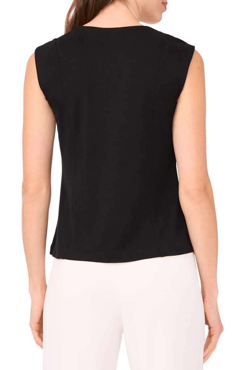 Halogen<sup>®</sup> Seamed Notch Neck Ponte Shell, Alternate, color, Rich Black 060