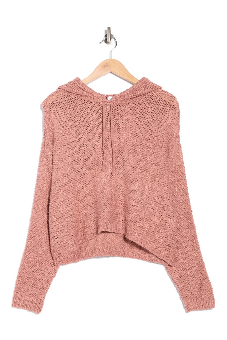 Textured Metallic Hoodie, Alternate, color, ROSE