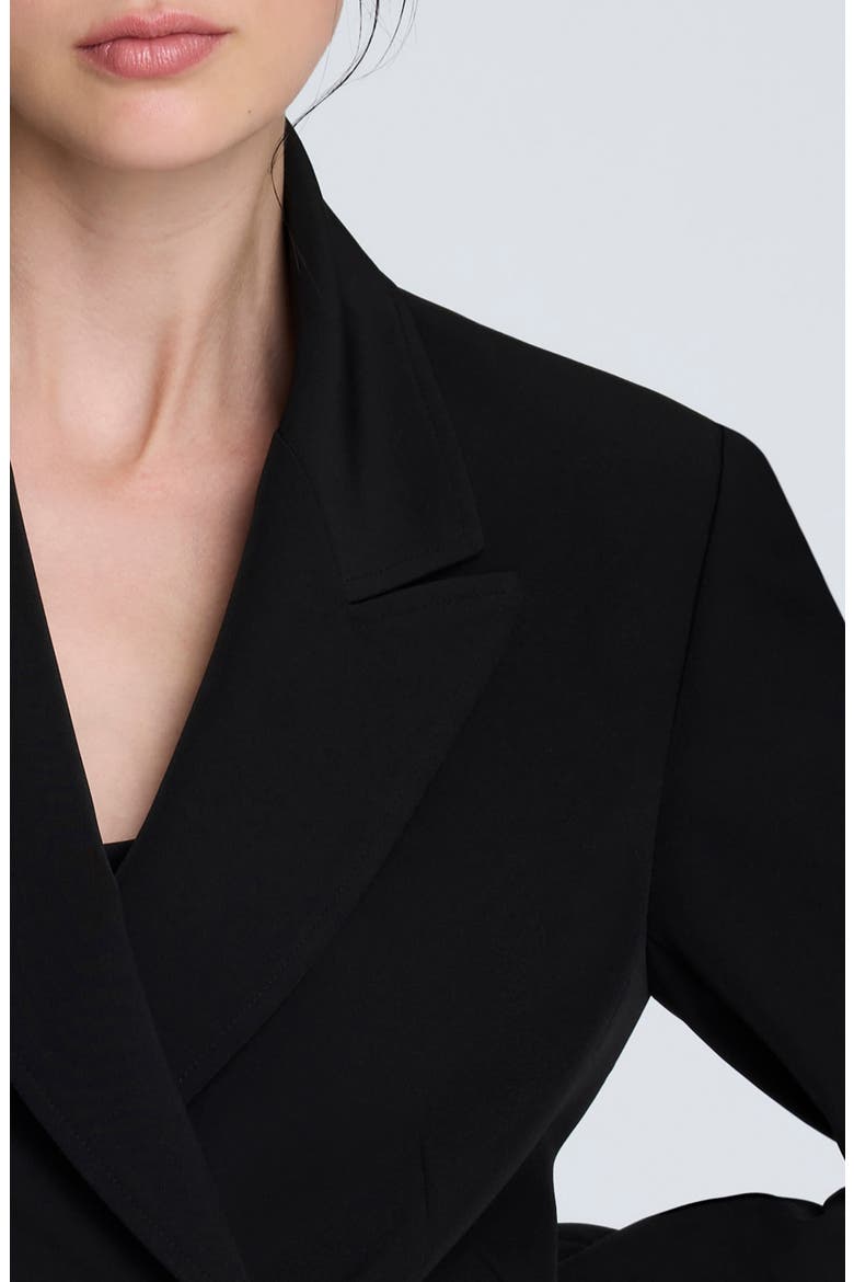 Luxe Twill Double Breasted Blazer, Alternate, color, BLACK