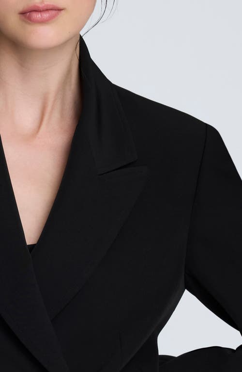 Kenneth Cole Luxe Twill Double Breasted Jacket In Black
