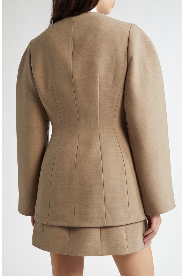 Hourglass Oversize Sleeve Wool Blend Jacket, Alternate, color, BEIGE