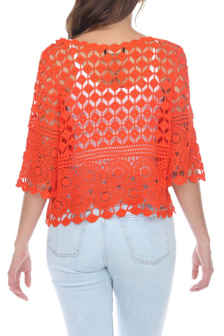 Crochet Top, Alternate, color, TOMATO