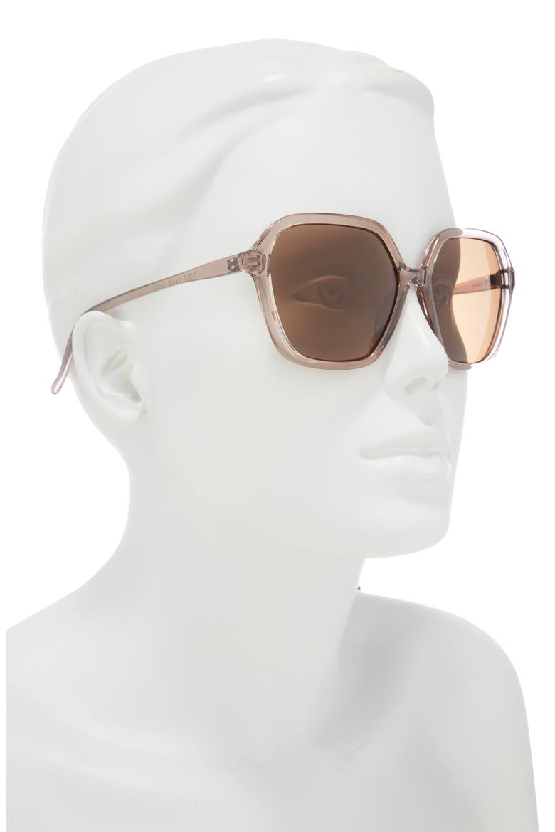 57mm Modified Rectangular Sunglasses, Alternate, color, TAUPE CRYSTAL