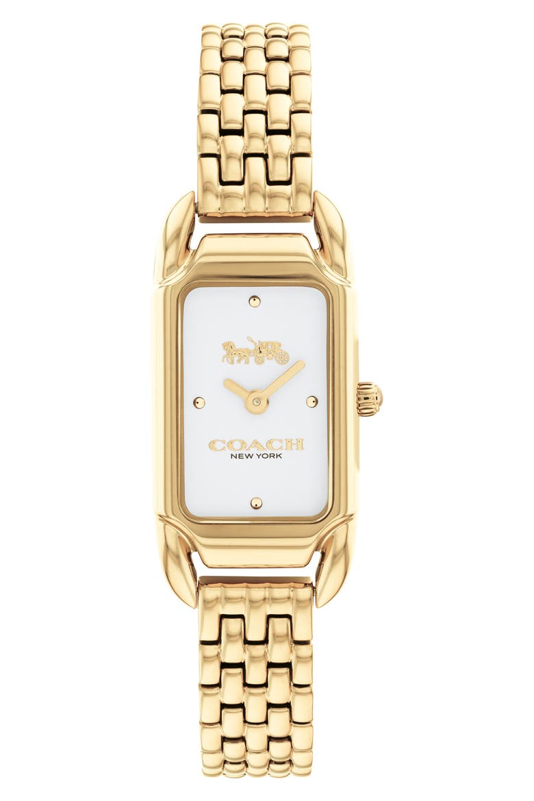 Cadie Rectangular Bracelet Watch, 17.5mm x 28.5mm, Main, color, GOLD