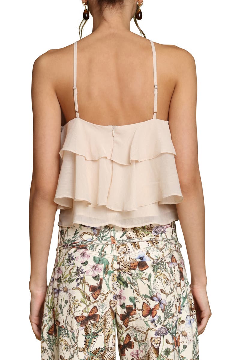 Avec Les Filles Rosette Ruffle Neck Halter Top, Alternate, color, Buttercream
