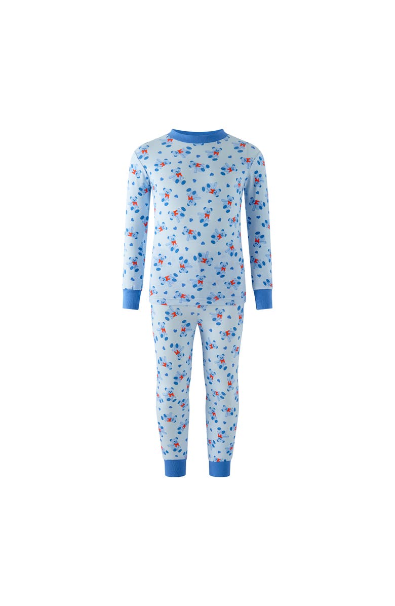 Rachel Riley Bear Jersey Pajamas, Main, color, Blue