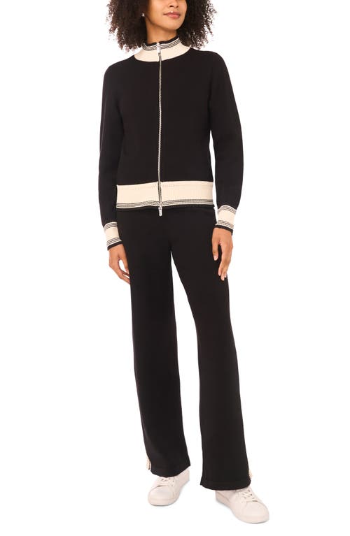 Vince Camuto Contrast Trim Track Jacket In Brown