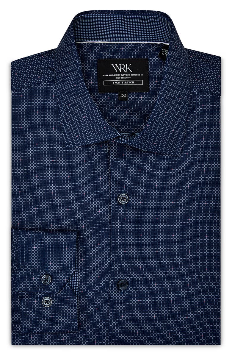 W.R.K Trim Fit Stretch Check Performance Dress Shirt, Alternate, color,