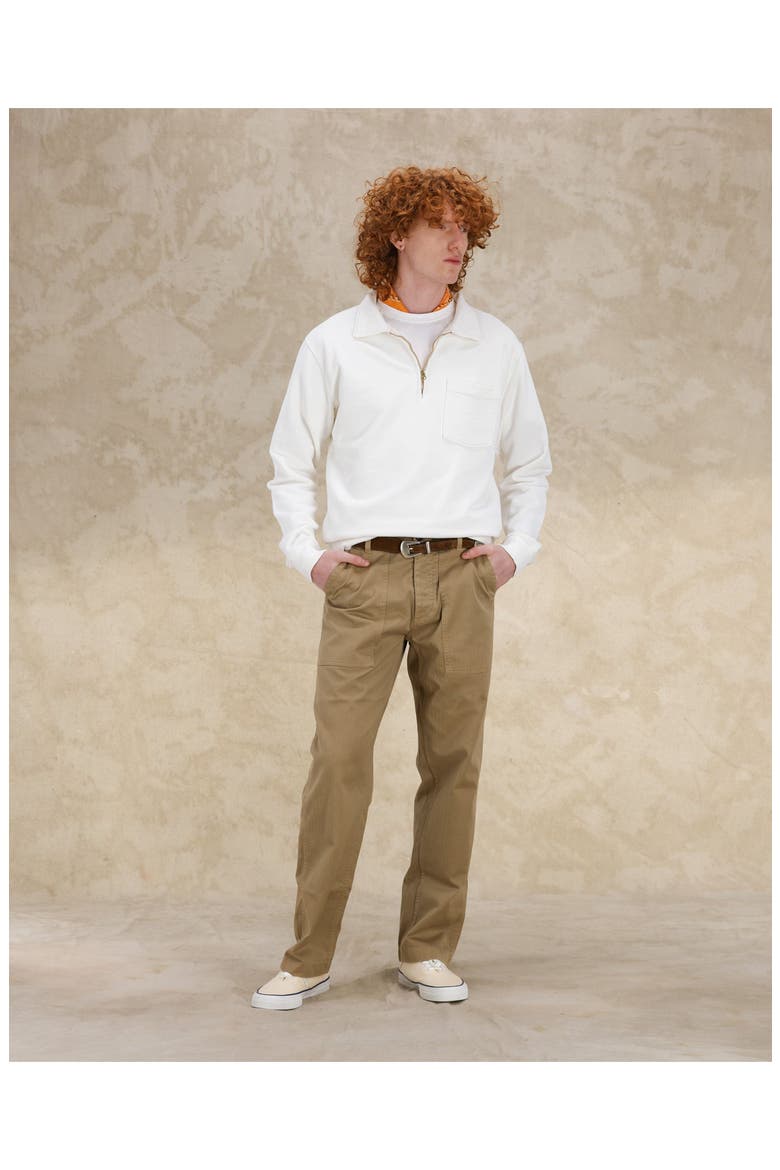 Newfatigue Herringbone Cotton Fatigue Trousers, Alternate, color, BEIGE