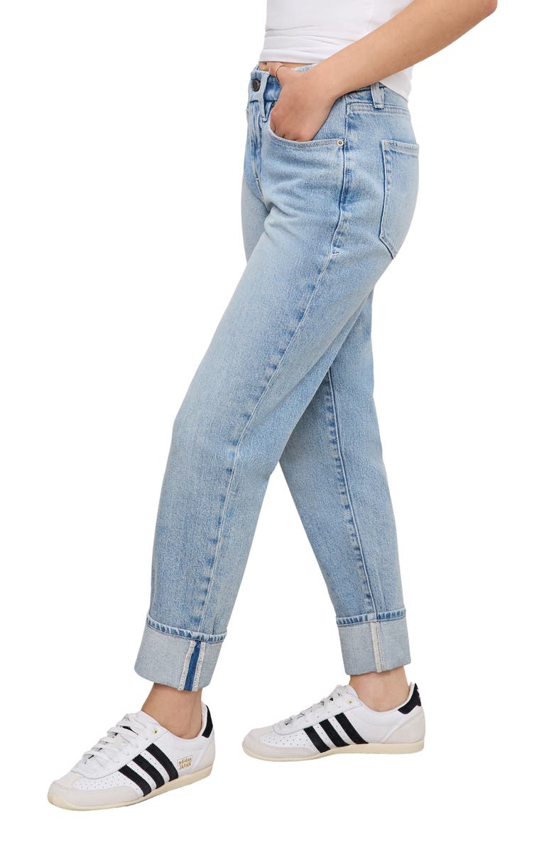 Good American Cuffed High Waist Straight Leg Jeans, Alternate, color, Indigo750