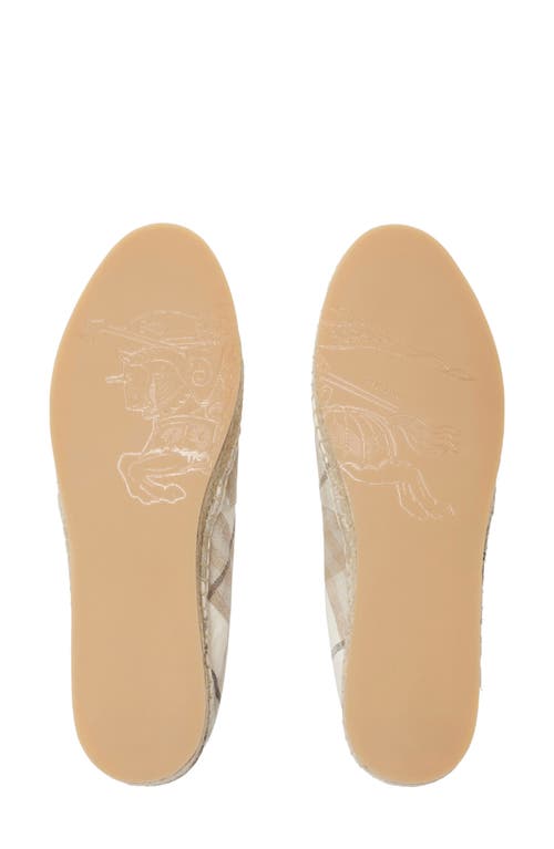 Burberry Mews Check Espadrille Flat In Cotton Ip Check