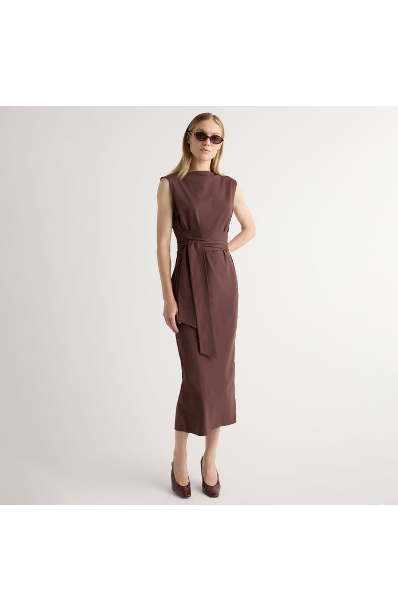 Modern Citizen Edina Tie-Front Slit-Neck Dress, Main, color, Mulberry