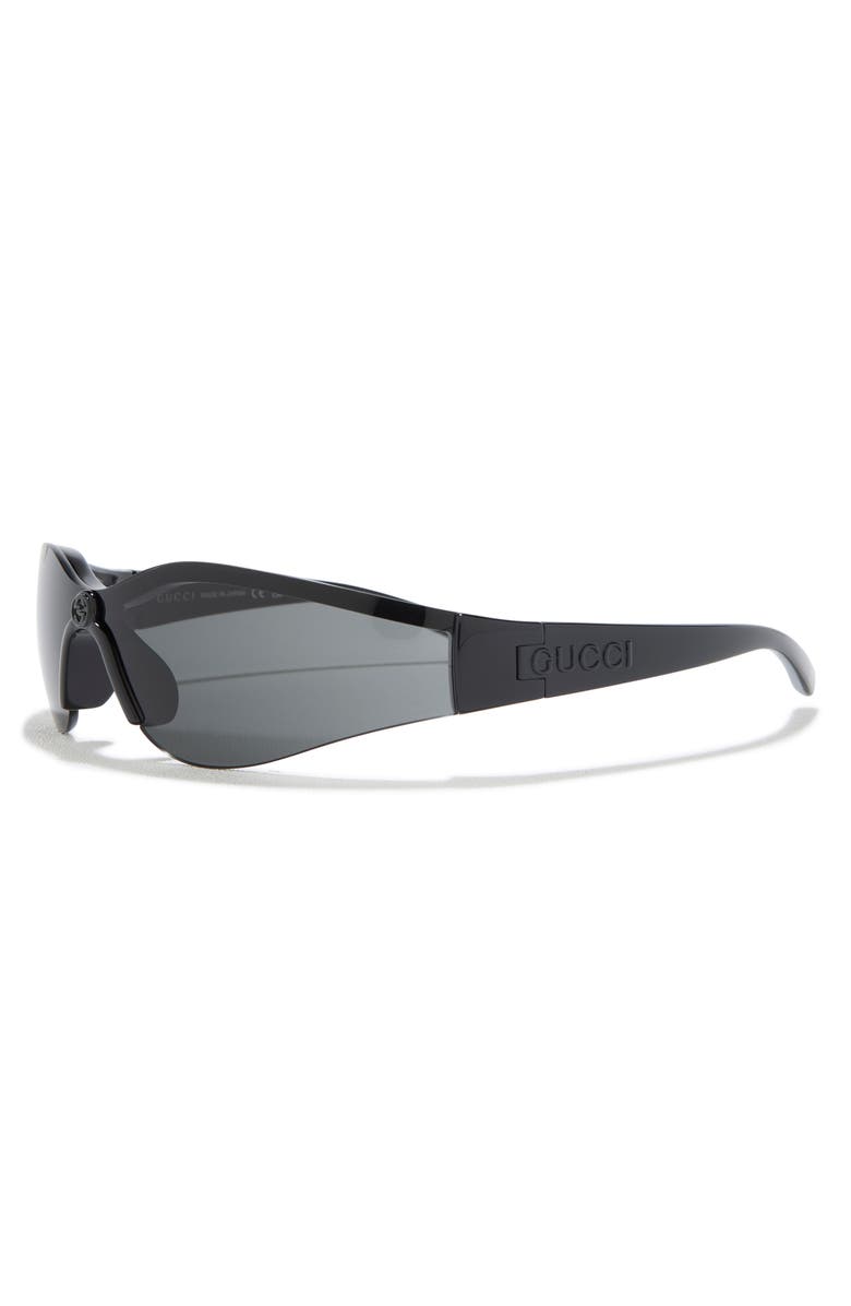 Gucci 99mm Shield Sunglasses, Alternate, color, Black Black Grey