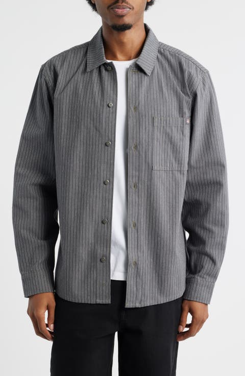 Lima Loose Fit Pinstripe Cotton Twill Button-Up Shirt