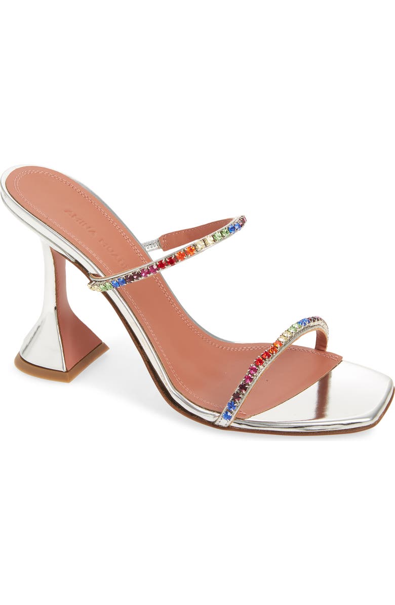 Amina Muaddi Gilda Crystal Sandal, Main, color,