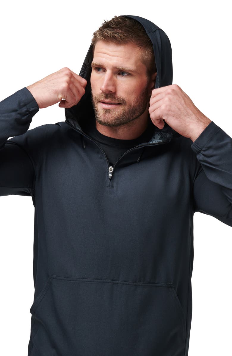 TravisMathew Hooded Quarter Zip Pullover, Alternate, color, Black Floral