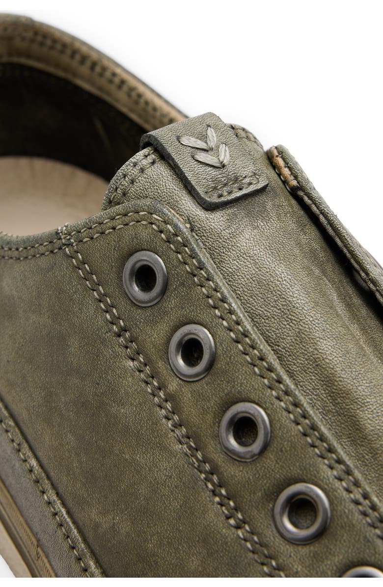 John Varvatos Laceless Low Sneaker, Alternate, color, Olive