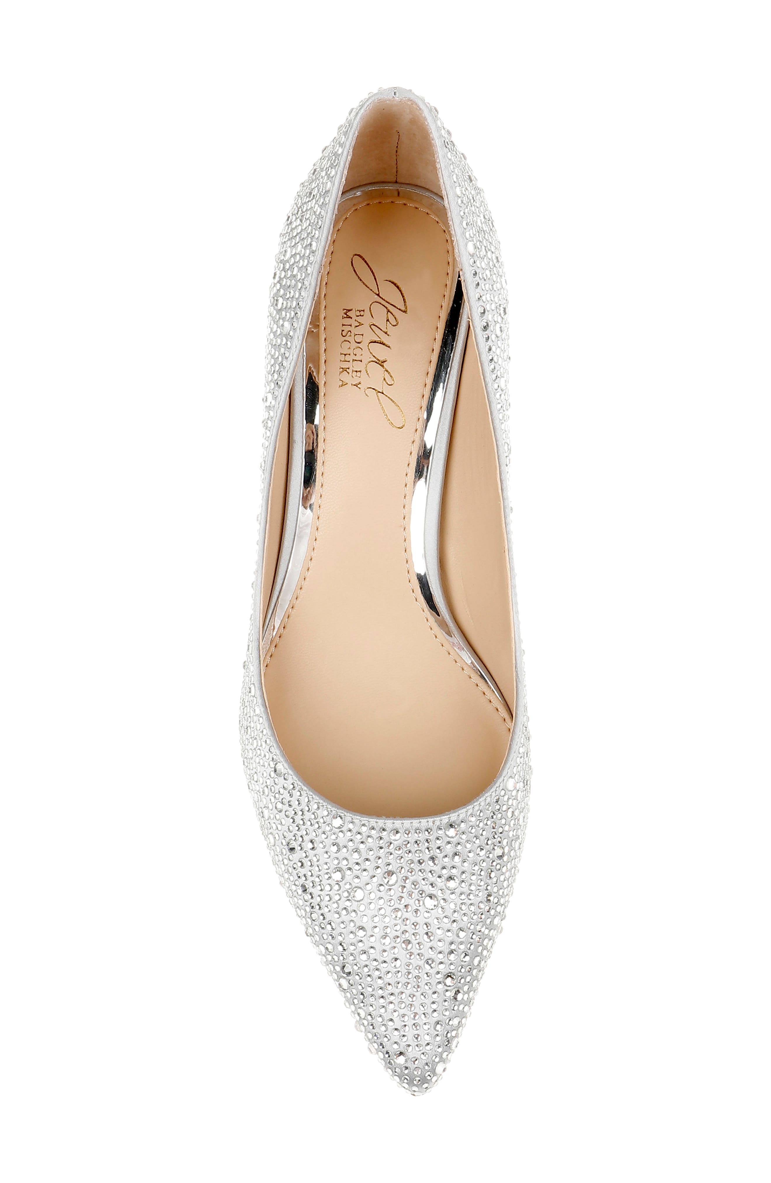 Frenchie Pointed Toe Pump, Alternate, color, SILVER SATIN