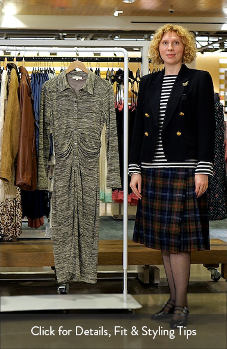 Rachelle Metallic Long Sleeve Knit Midi Dress, sales video thumbnail