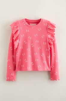 Tucker + Tate Kids' Ruffle Sleeve Rib Top