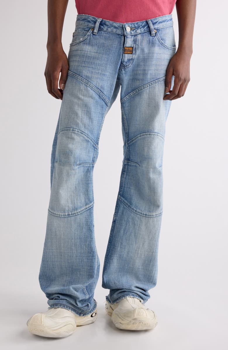 Balenciaga Fitted Low Rise Bootcut Jeans, Main, color, 4200 Blue