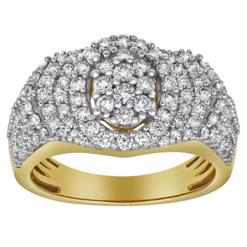 Spotlight 14K Yellow Gold Diamond Men Statement Ring - 1.98ct.