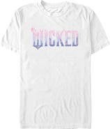Wicked: For Good Men's Wicked For Good Floral Pink and Purple Logo Graphic T-Shirt