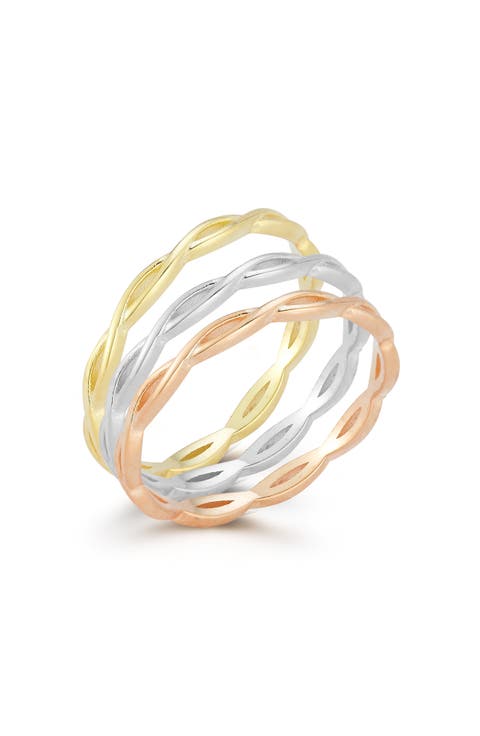 Set of 3 Tri-Tone Stackable Rings