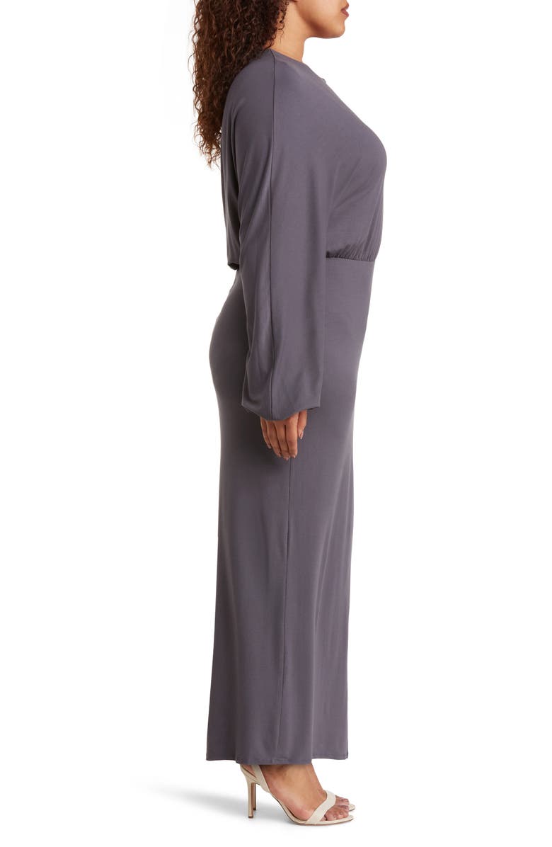 ASOS DESIGN Curve One Sleeve Maxi Dress, Alternate, color, 