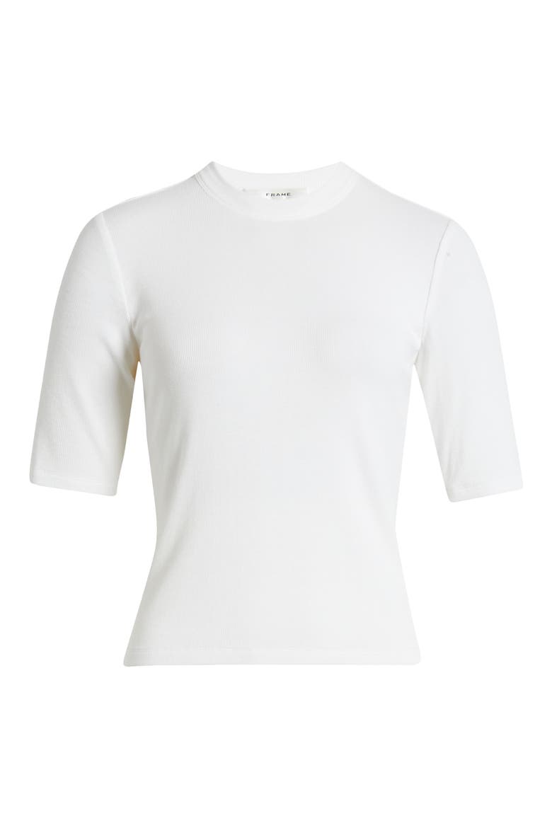 Rib Crewneck T-Shirt, Alternate, color, WHITE