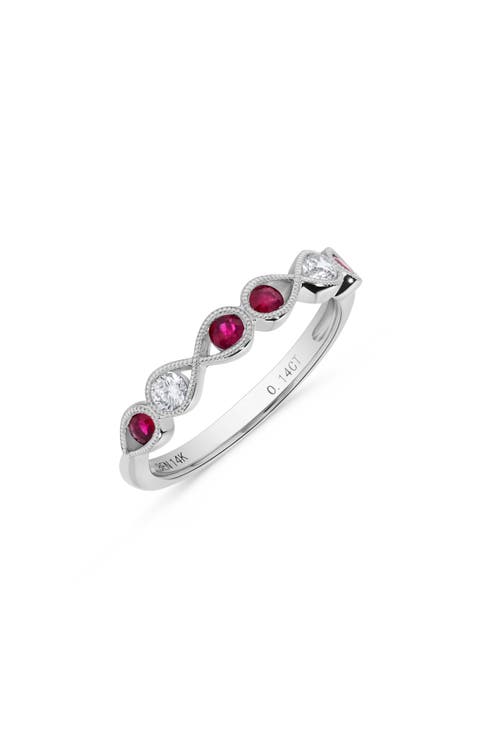 Ruby & Diamond Stack Ring