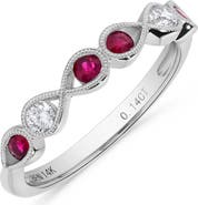 H.J. Namdar Ruby & Diamond Stack Ring