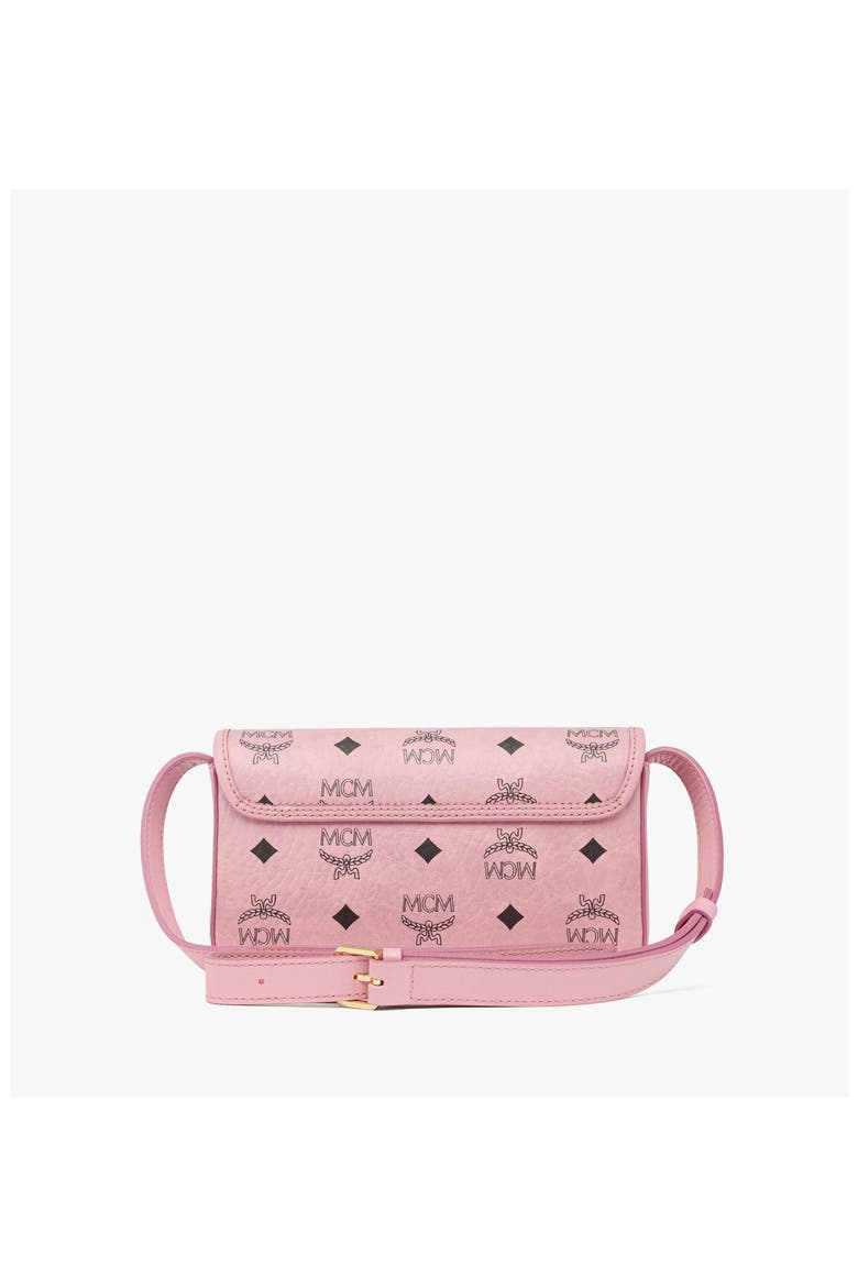 Aren Crossbody Wallet in Visetos, Alternate, color, Soft Pink