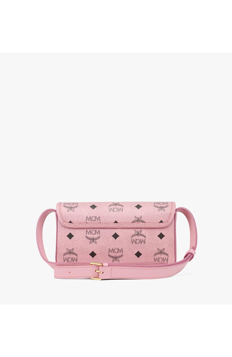 MCM Aren Crossbody Wallet in Visetos, Alternate, color, Soft Pink