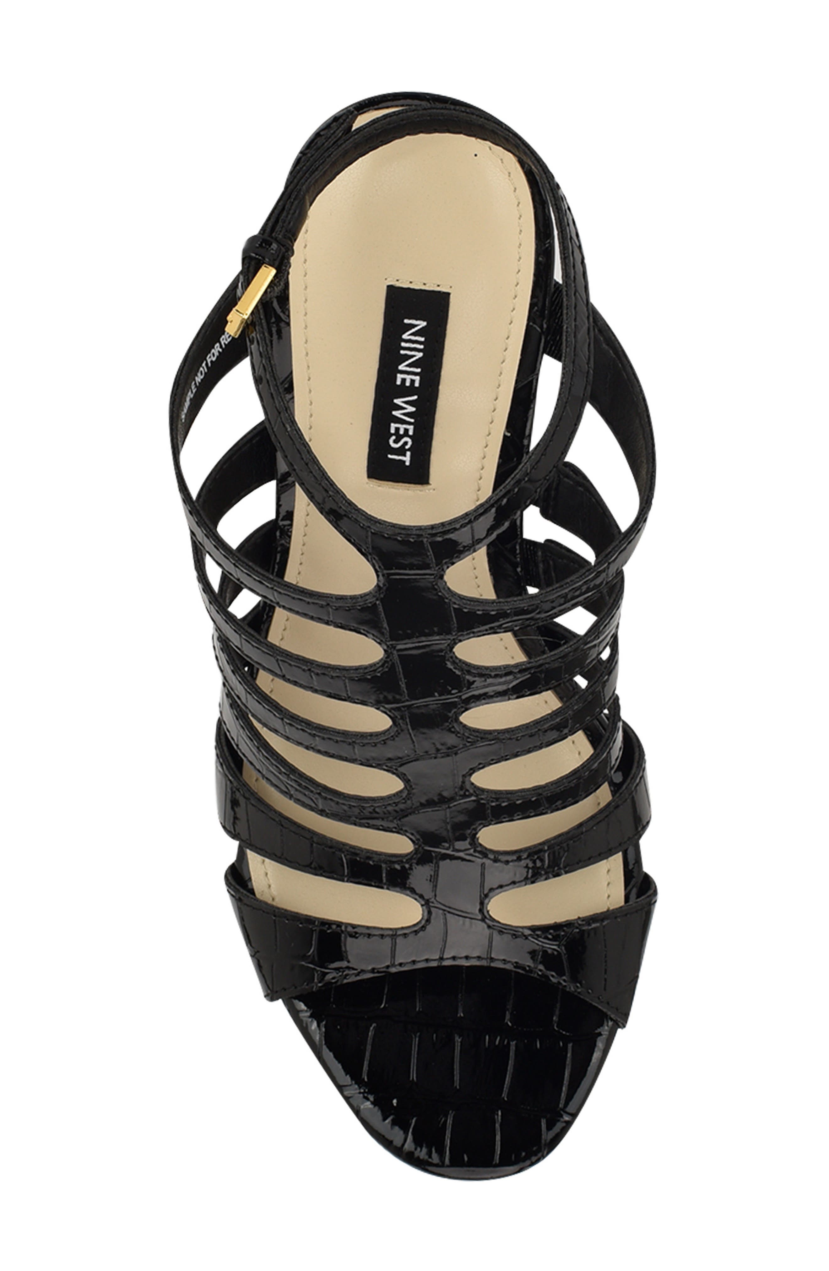 Nine West Saleen Strappy Sandal, Alternate, color, Black