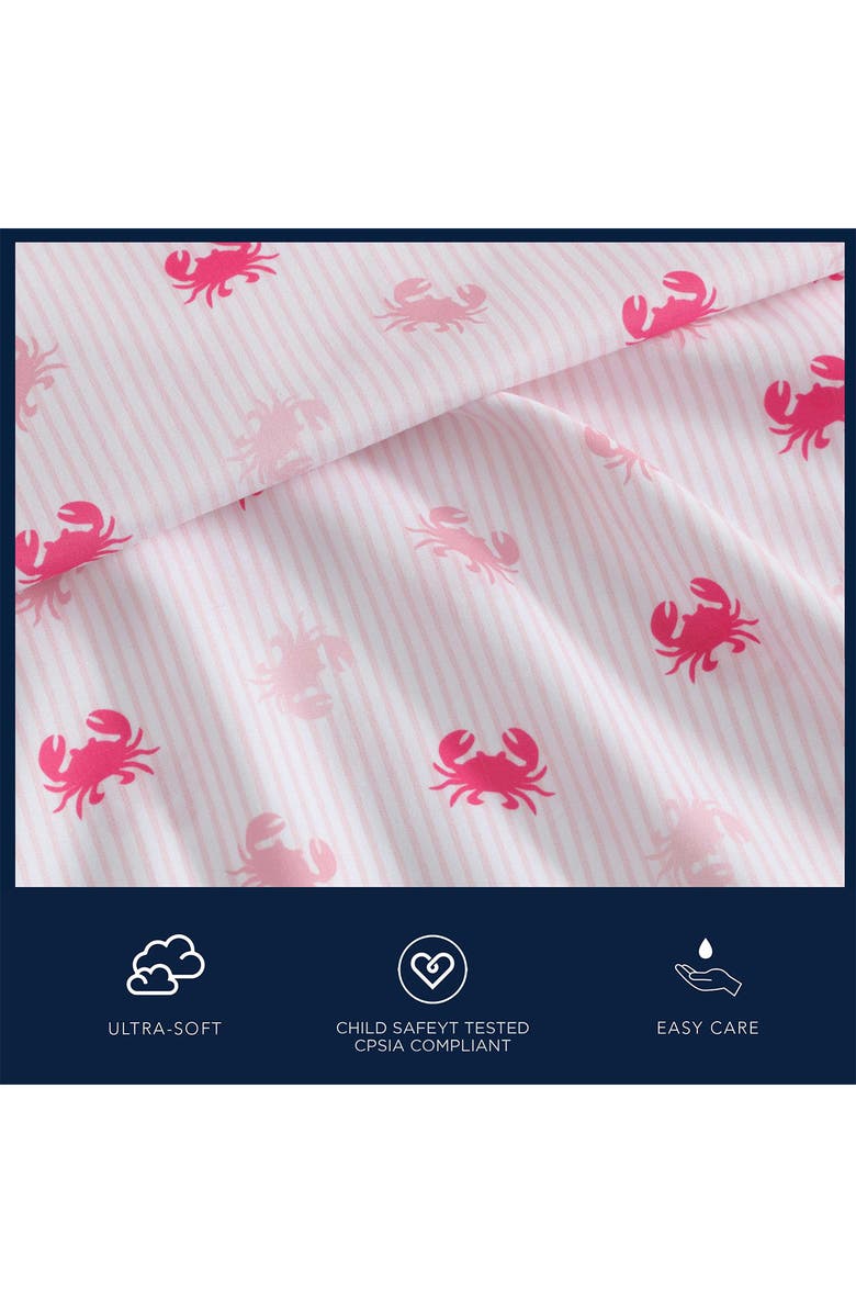 Nautica Axton Crab Print Microfiber Sheet Set, Alternate, color, Pink