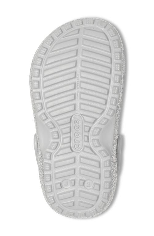 Shop Crocs Kids' Classic Lined Glitter Clog In Silver